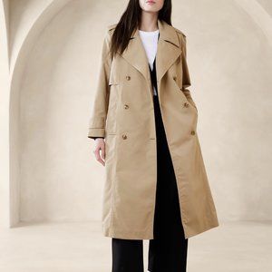 Banana Republic Water Resistant Trench Coat Petite XS Tan/Beige/Khaki